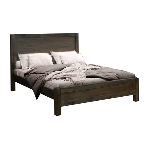 The Acacia King Wooden Bed Frame with a white background
