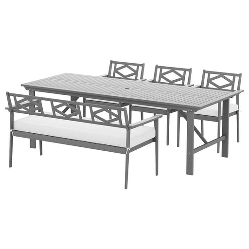 The Gardeon Acacia Wood 5pcs Outdoor Dining Set with a White Background