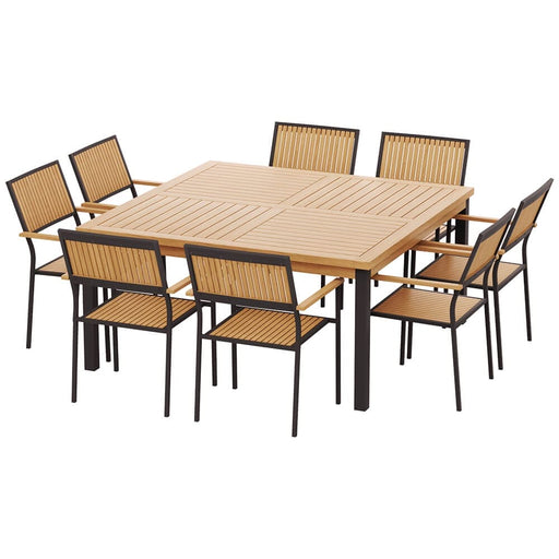 The Gardeon Acacia Wood 8-Seater Dining Set with an Oak Wood Colour