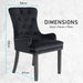 The La Bella Velvet Black French Provincial Dining Chair Dimensions 61cm x 54cm x 93cm