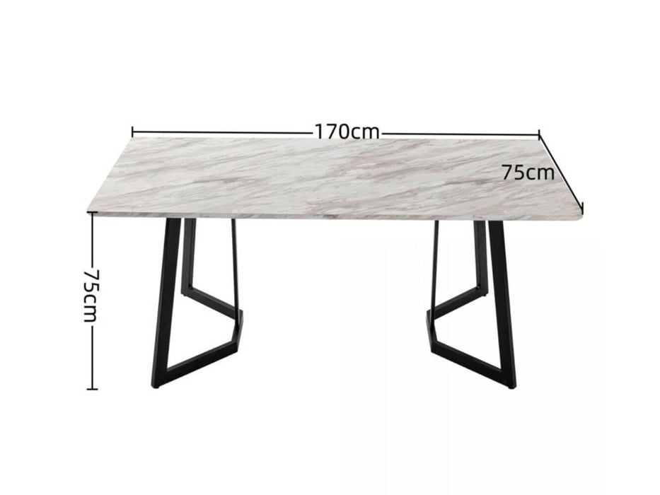 The Rectangular Marble-Effect Dining Table Dimensions. 170cm X 75cm X 75cm