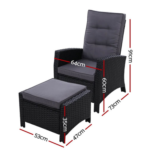 The Sun Lounge Outdoor Recliner Chair Measurements