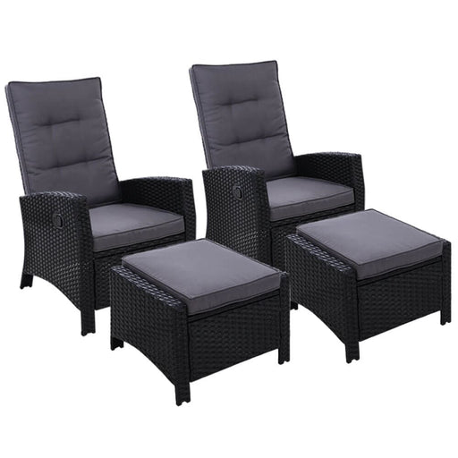 The Sun Lounge Outdoor Recliner Chairs With Cushions and with a White Background