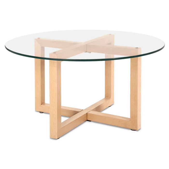 Artiss 80CM Tempered Glass Coffee Table