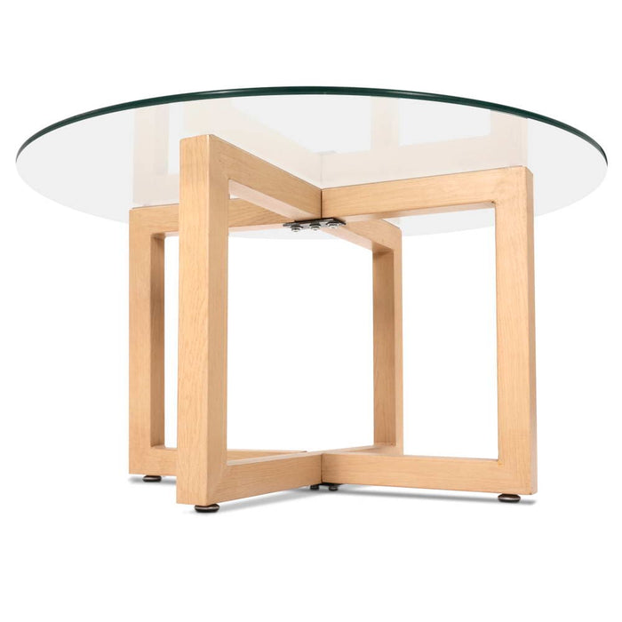 Artiss 80CM Tempered Glass Coffee Table