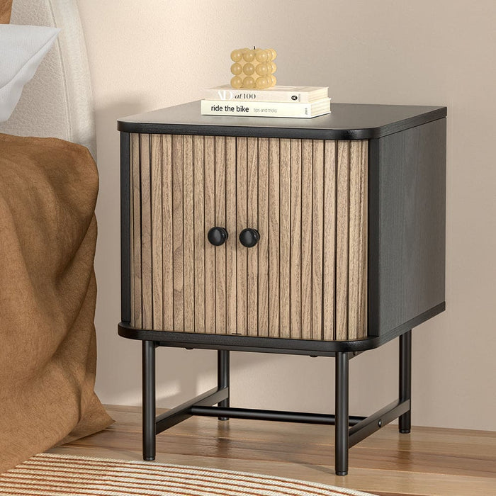 Artiss Bedside Table  Black BORIS