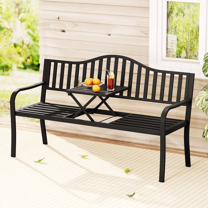 Gardeon Garden Bench Steel Foldable Table