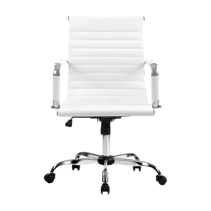 Artiss Mid Back White Office Chair