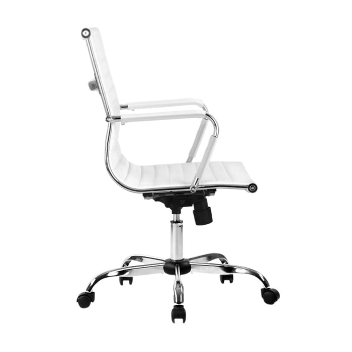 Artiss Mid Back White Office Chair