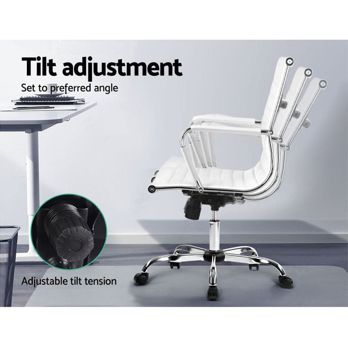 Artiss Mid Back White Office Chair