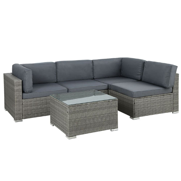 Gardeon Wicker 5-Piece Outdoor Furniture Sofa Set