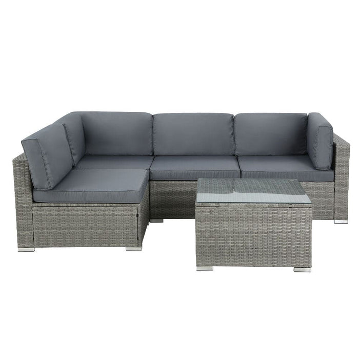 Gardeon Wicker 5-Piece Outdoor Furniture Sofa Set