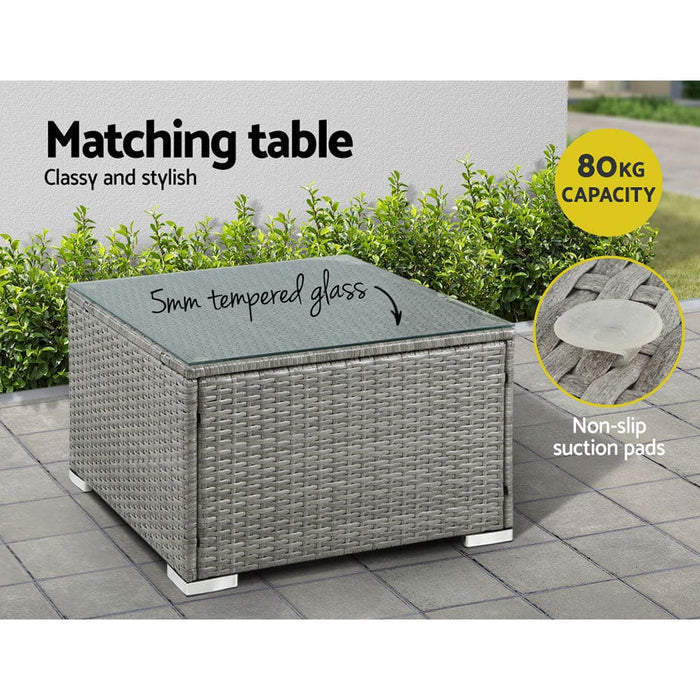 Gardeon Wicker 5-Piece Outdoor Furniture Sofa Set