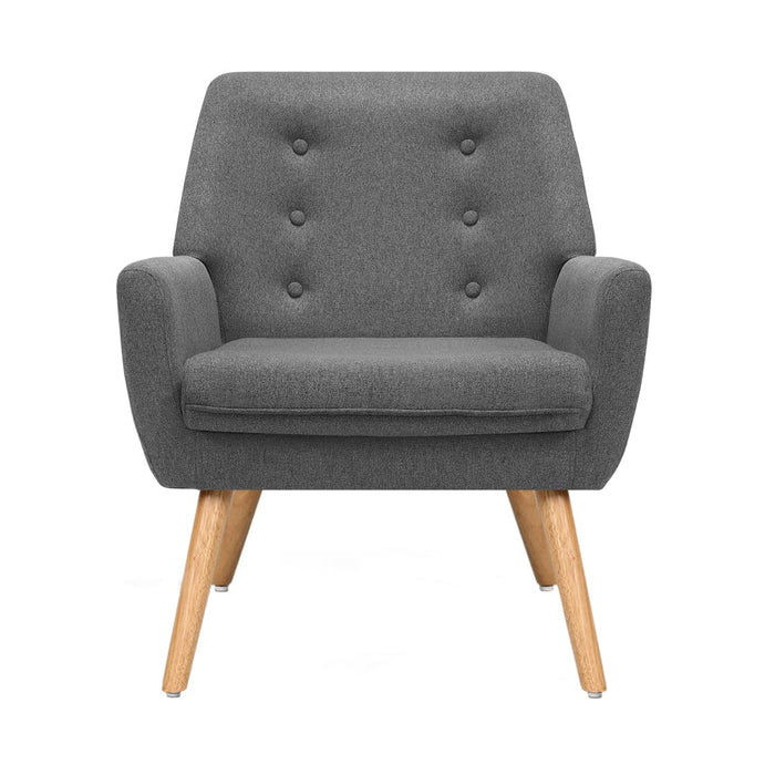 Artiss Fabric Dining Armchair - Grey