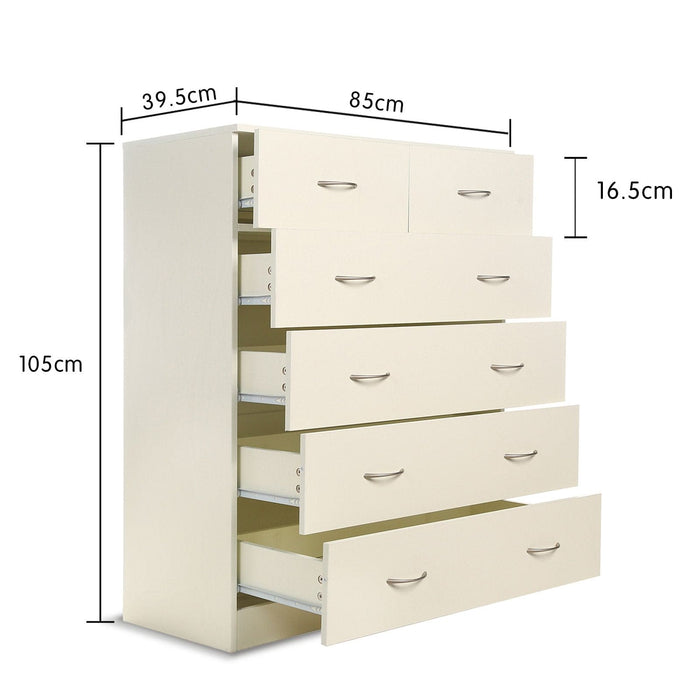 Sarantino Tallboy Dresser 6 Chest Of Drawers