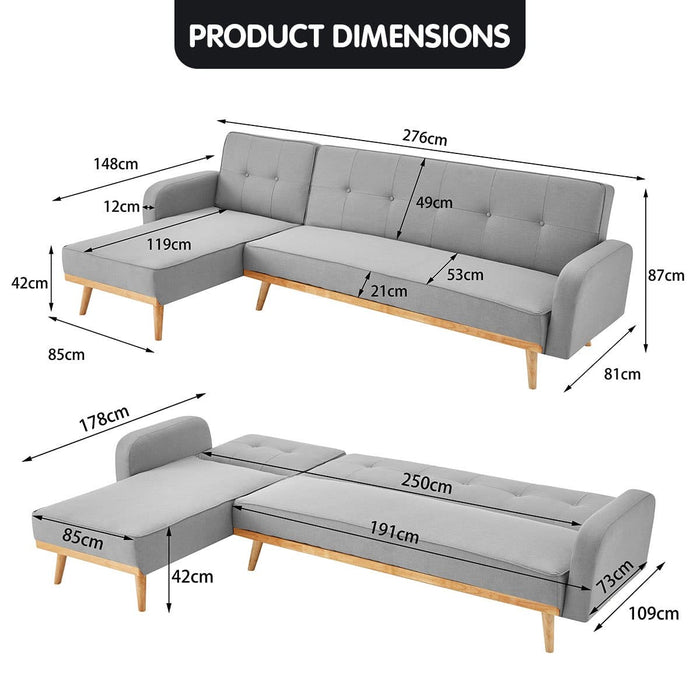 Sarantino 3-Seater Corner Sofa Modular