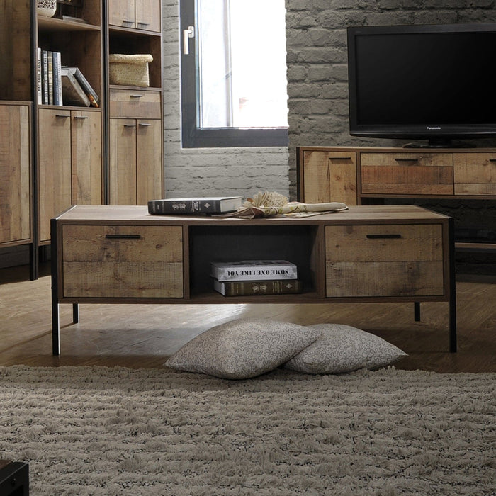 2 Drawer Oak Colour Coffee Table