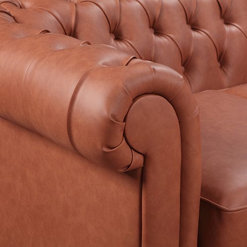 Chesterfireld  3+2+1 Seater Brown Sofa