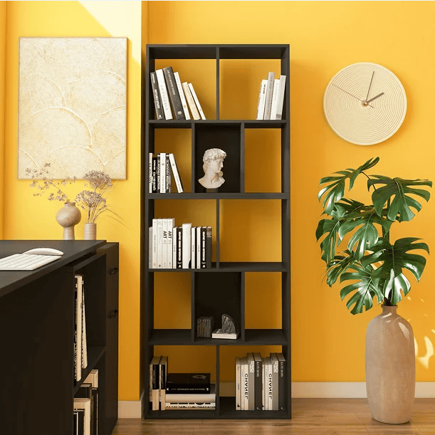 12 Cube Storage Organizer Wood Bookcase Black